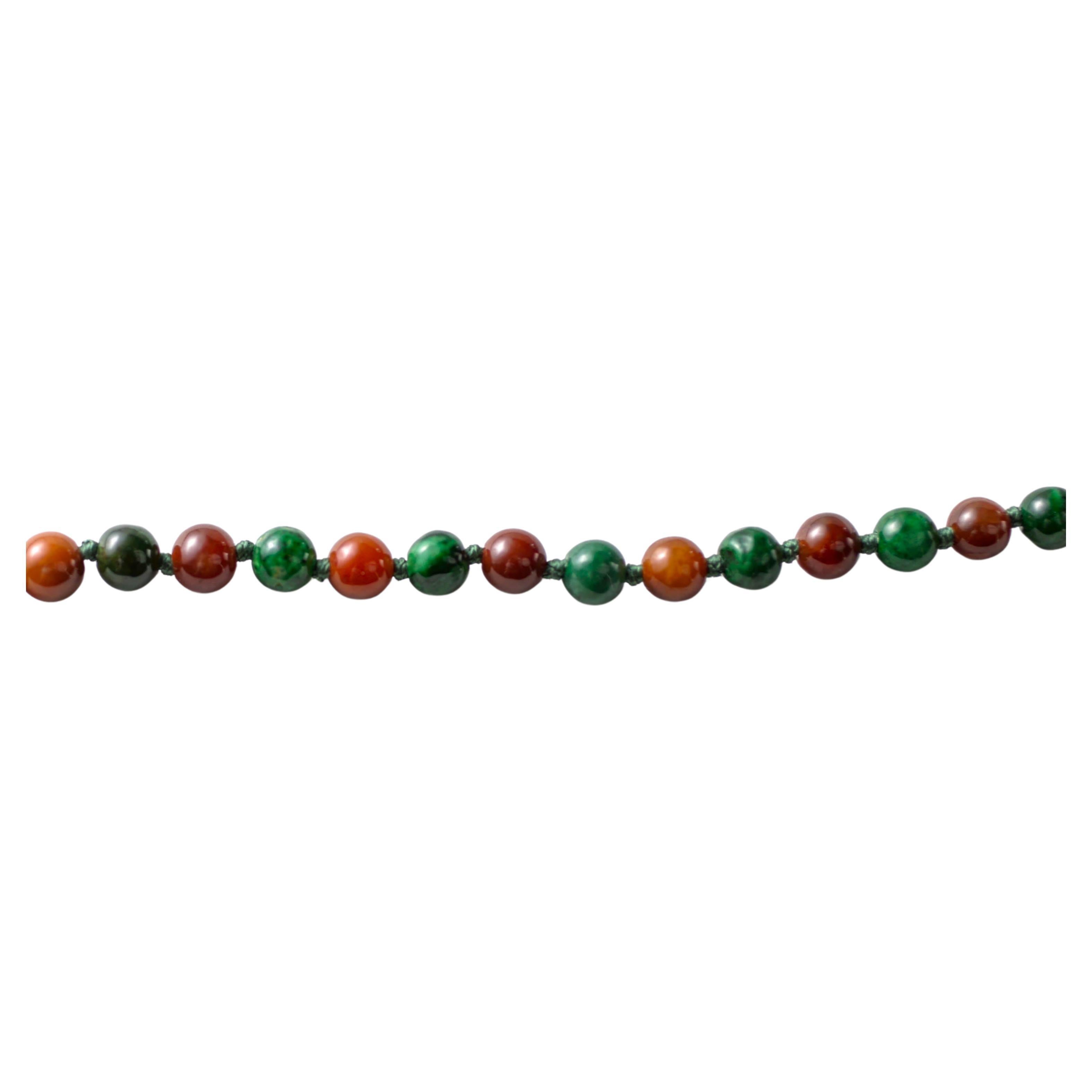 Jadeite Necklace 25" Green, Red, Spectrum of Tones & Translucency Untreated 