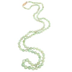 Jadeite Necklace Certified Untreated Midcentury