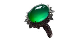 Jadeite Ring Diamond Ring 18k Karat White Gold
