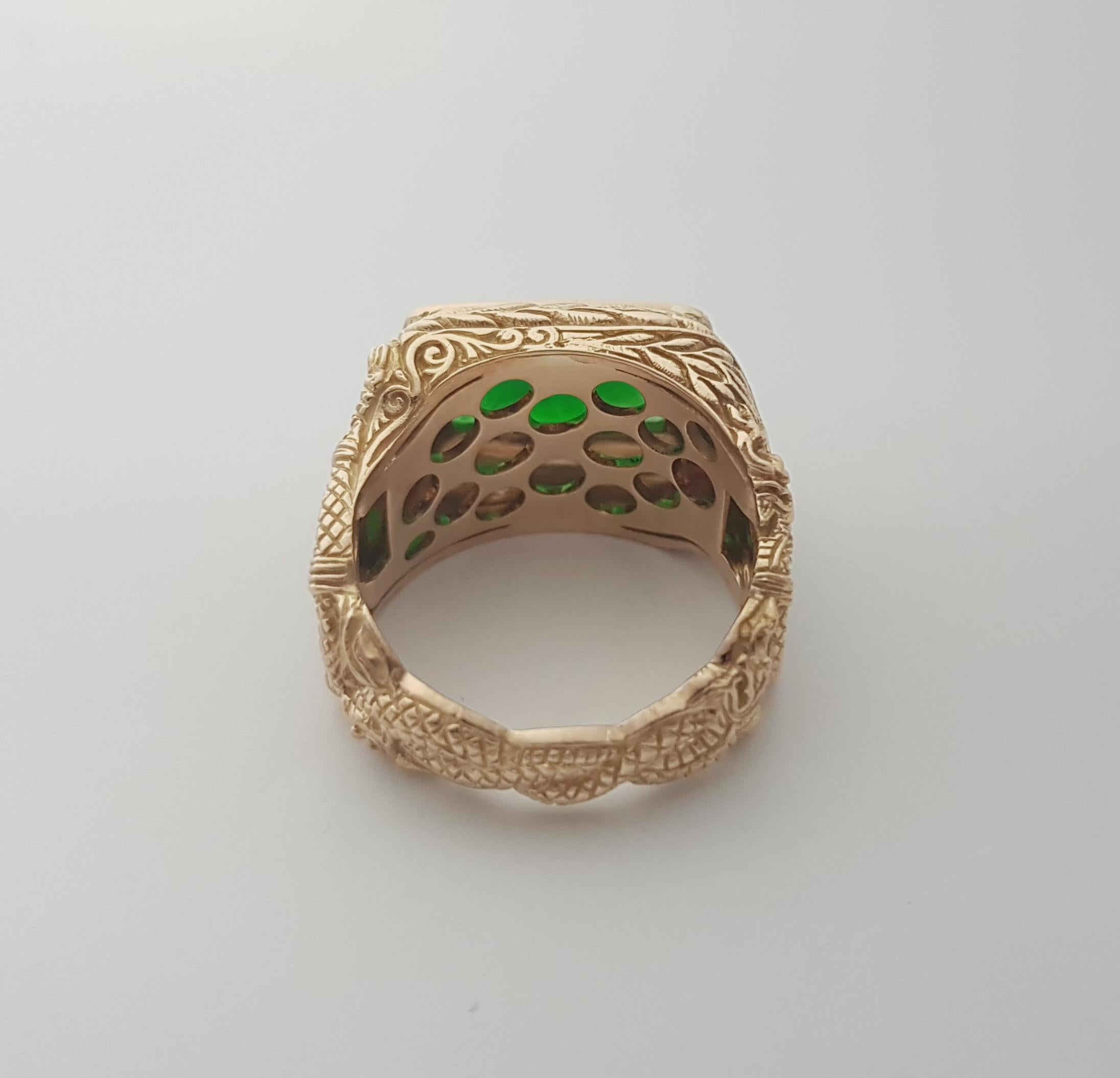 Jadeite Ring set in 18K Rose Gold Settings For Sale 9