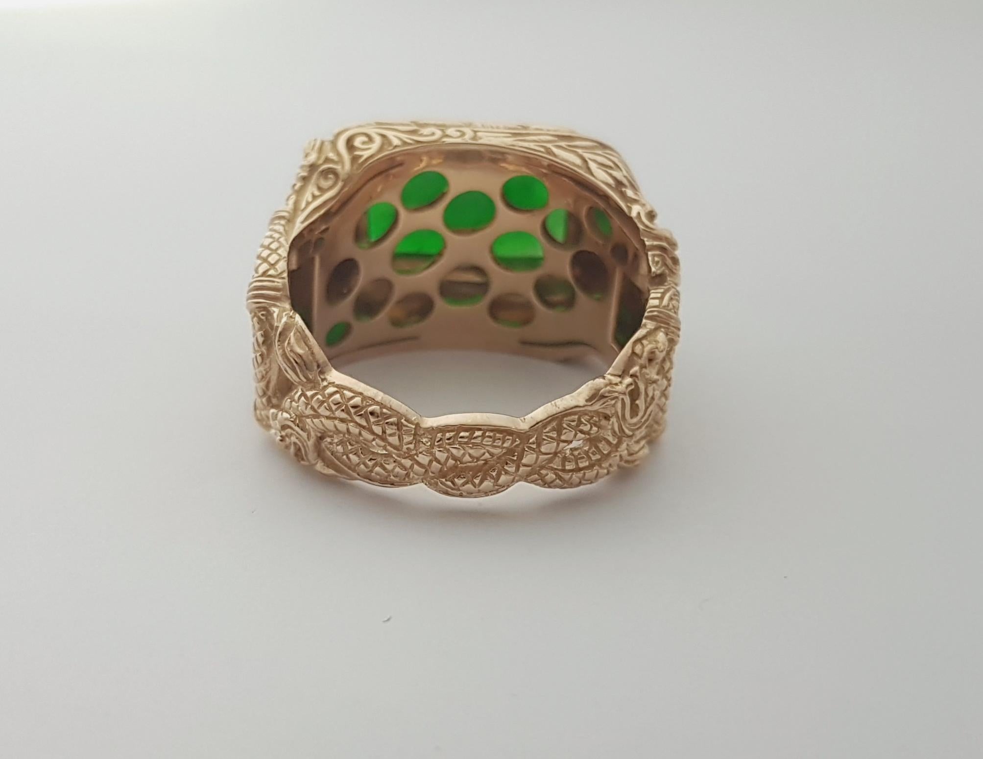 Jadeite Ring set in 18K Rose Gold Settings For Sale 10