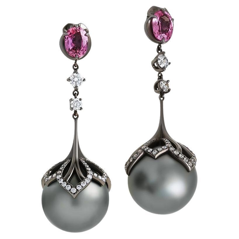 Jado Black Swan Earrings