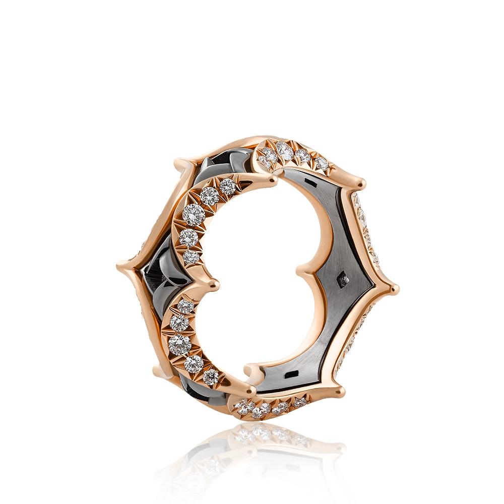 For Sale:  Jado Couture Black and Gold with Diamonds Ring 2