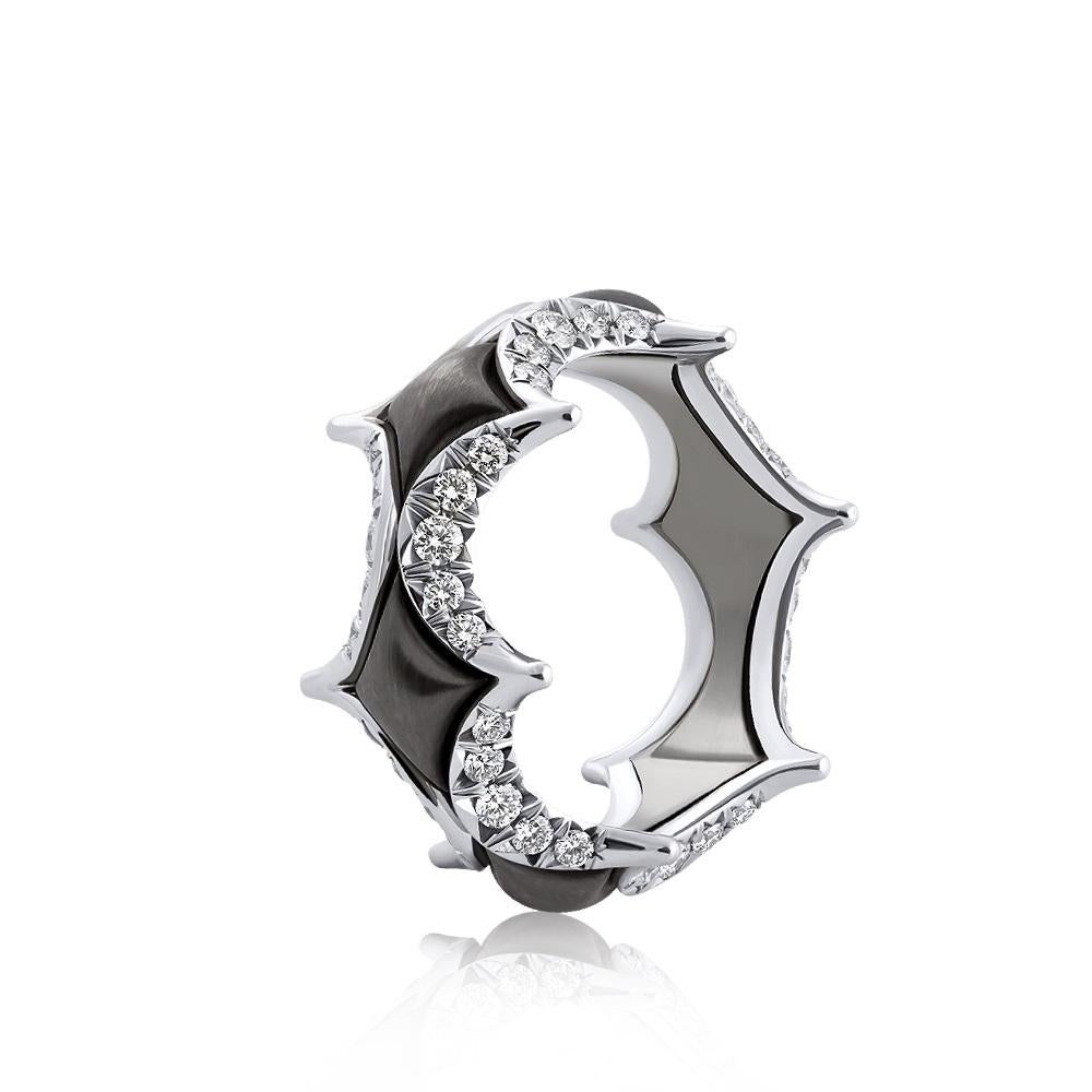 For Sale:  Jado Couture Black with Diamonds Ring 3