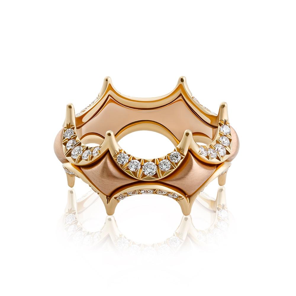 For Sale:  Jado Couture Gold with Diamonds Ring 4