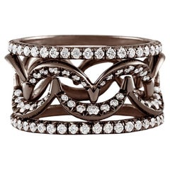 Jado Crown Chocolate Quartet Stackable Rings