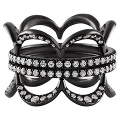 Jado Crown Ebony Quartet Stackable Rings
