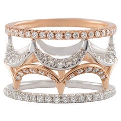 Jado Crown Luminosity & Rose Quartet Stackable Rings