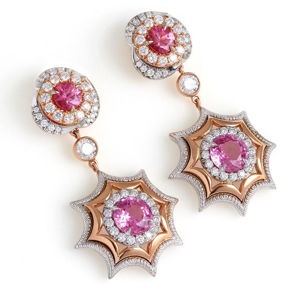 Round Cut Jado Malta Earrings For Sale