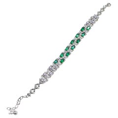 【Jādora】Forest Whisper Aurora Akoya Pearl Emerald Bracelet