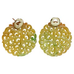 【Jādora】Golden Harmony Type A Jadeite & 18K Gold Earrings