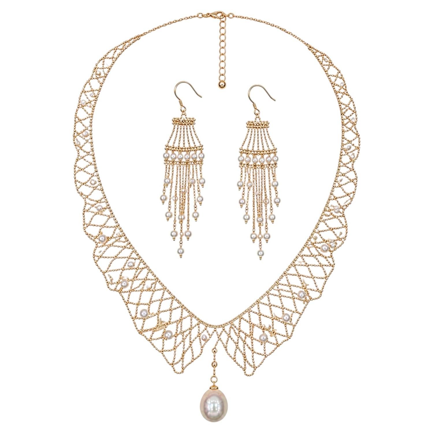 【Jādora】Golden Mirage Akoya and South Sea Pearl Set
