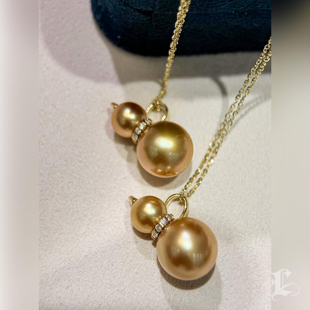 Collana con ciondolo di diamanti e perle dei mari del Sud in vendita 2