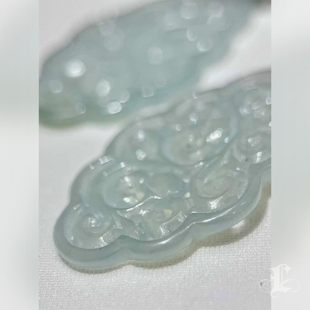 【Jādora】Pendientes de gota de diamante rubí perla jadeíta tipo A en Nuevo estado para la venta en New York, NY