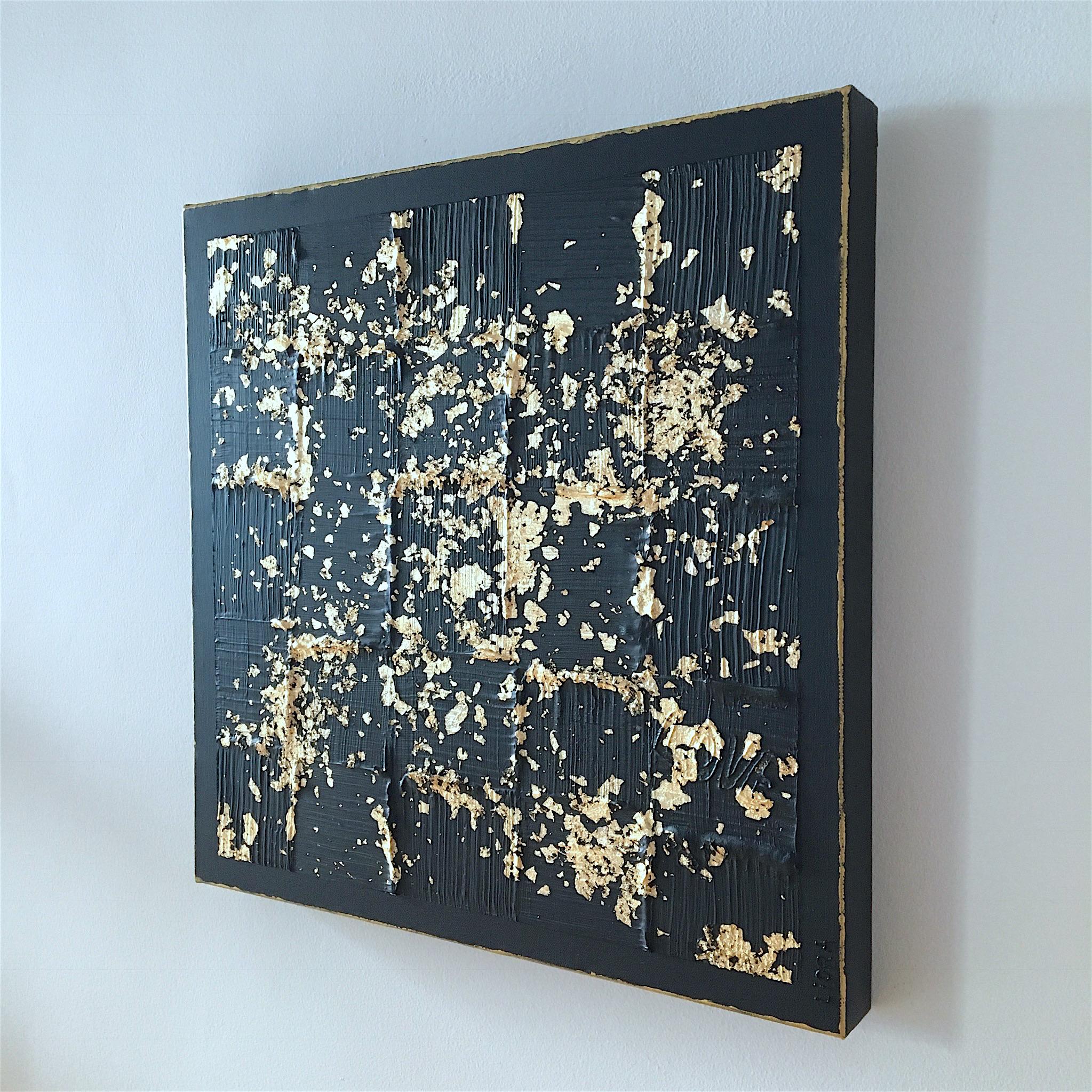 Painting J'Adore 2 by Liora Textured Square Gold Abstract Canvas Contemporary In New Condition In London, GB