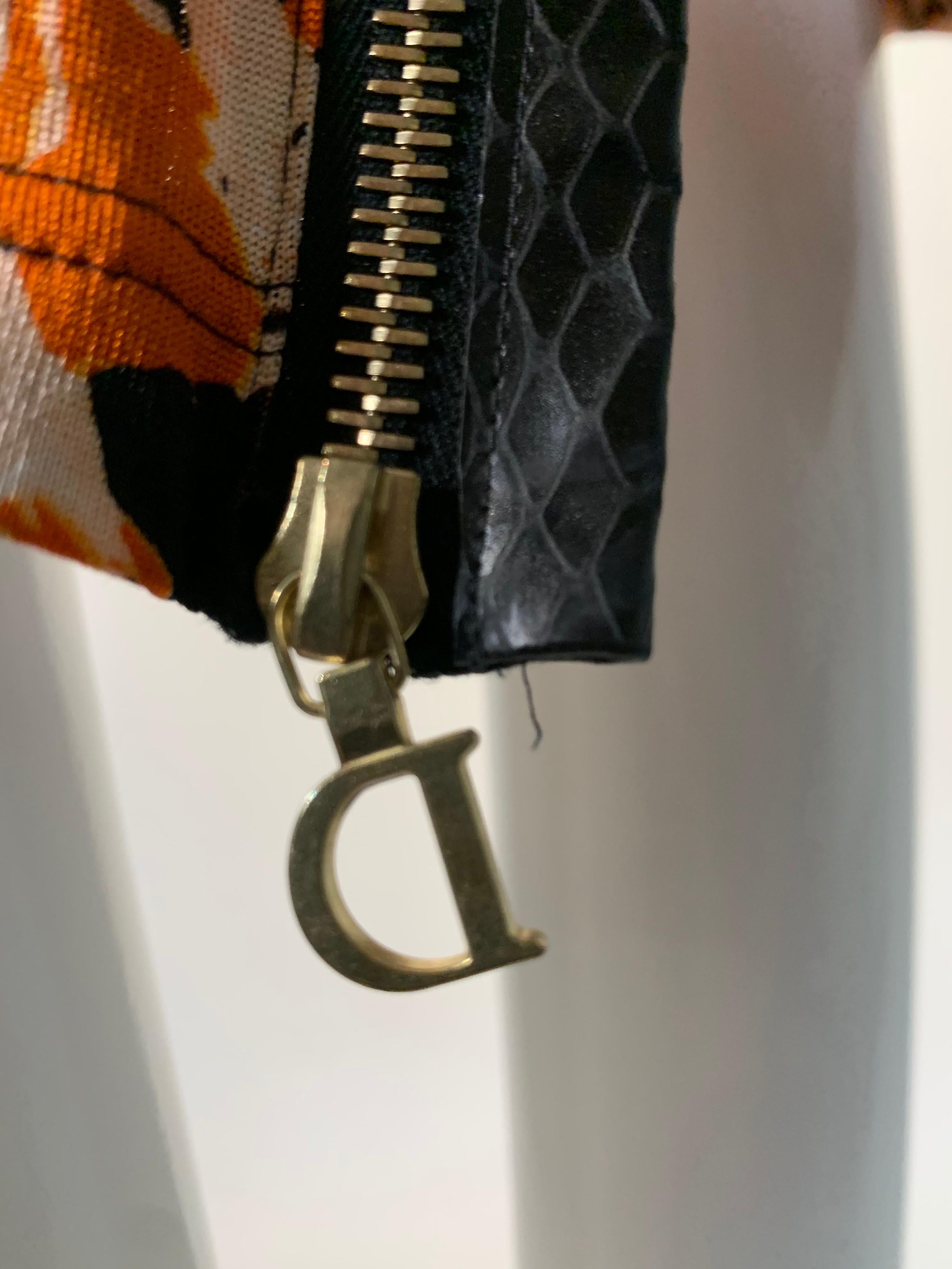 Women's J’Adore Christian Dior by John Galliano Orange Jersey Print Zip Skirt Size 6