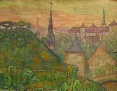 Bastion. 1980's, Papier, technique mixte, 50x73 cm