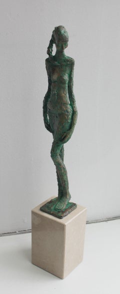 Woman - XXI century, Figurative sculpture, Bronze and marble, Nude