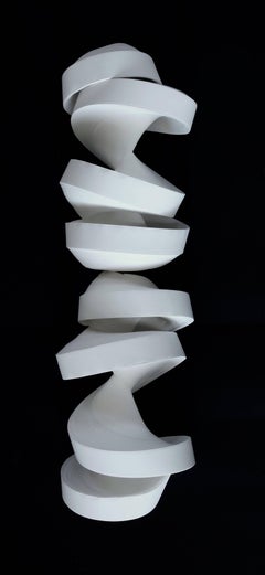 JK780 white- geometric abstract wall sculpture
