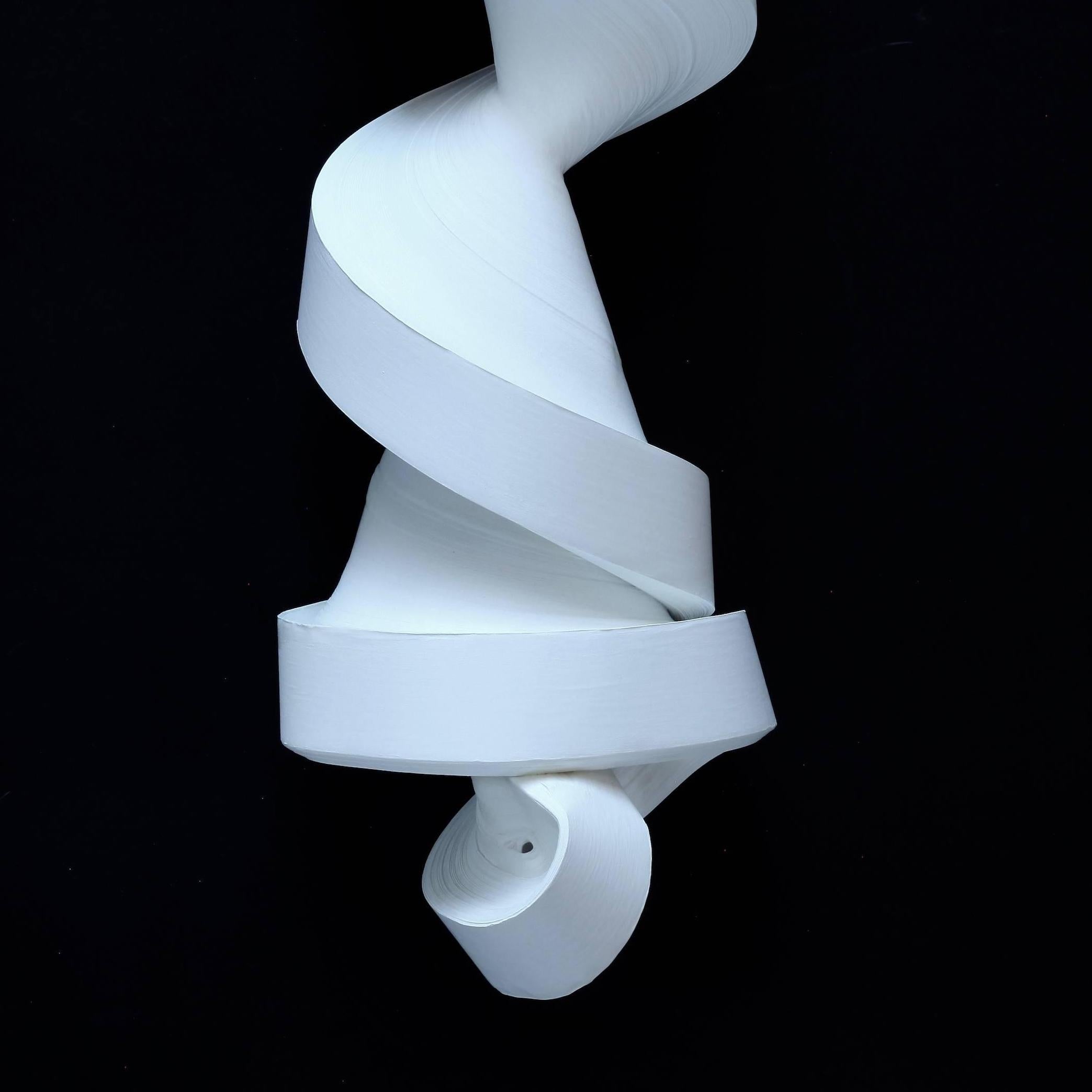 JK782 white- geometric abstract wall sculpture - Abstract Sculpture by Jae Ko