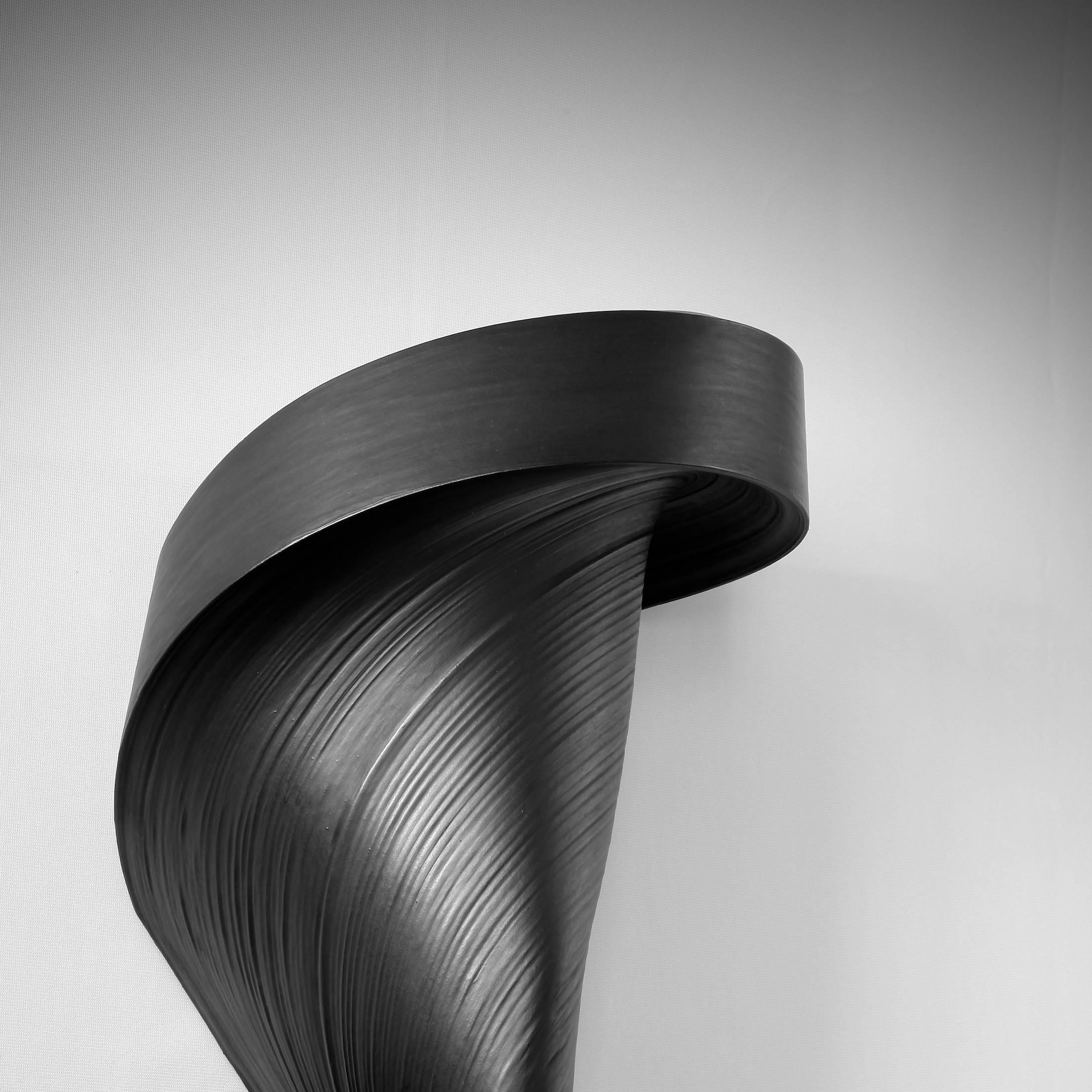 JK784 black- geometric abstract wall sculpture - Sculpture by Jae Ko