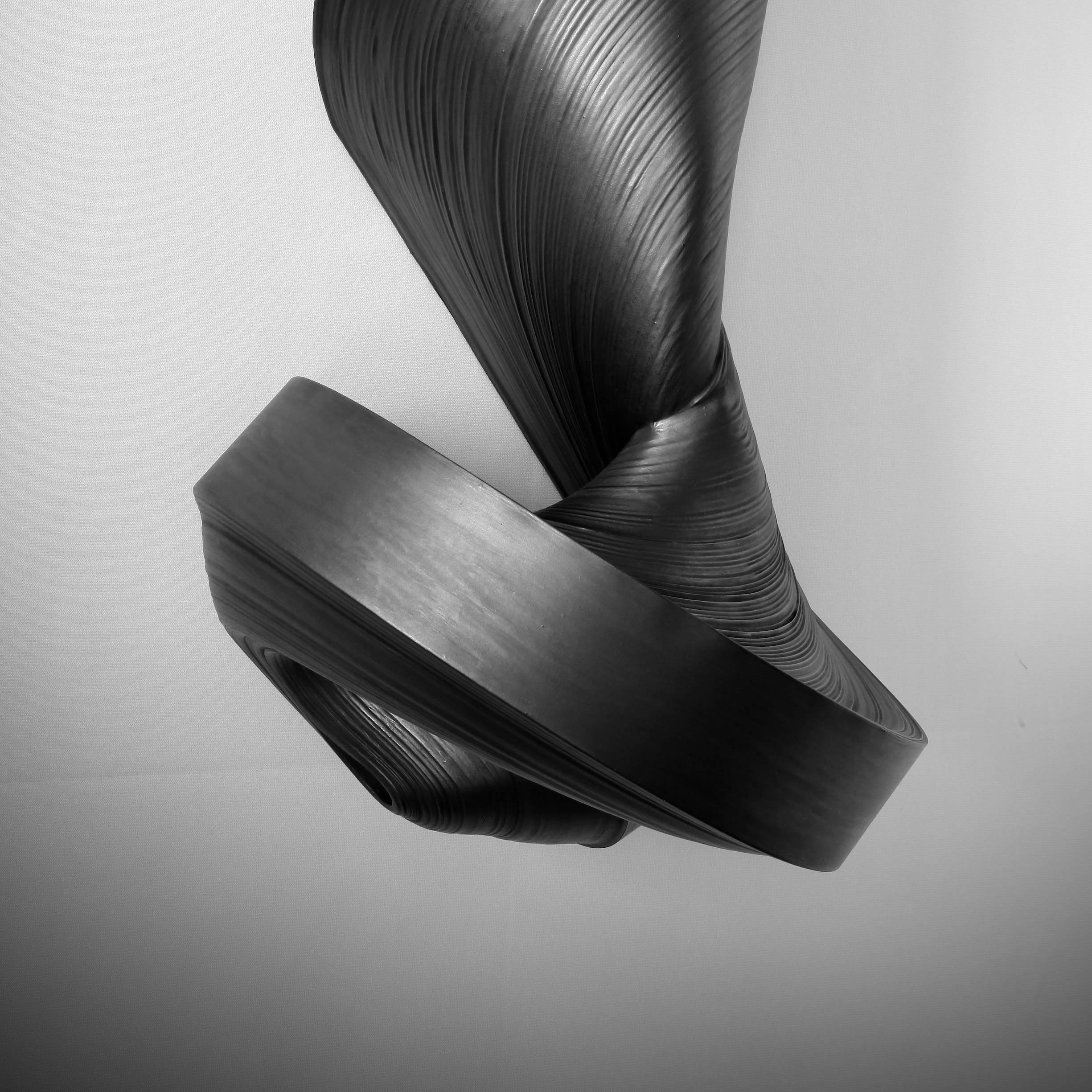 JK784 black- geometric abstract wall sculpture - Abstract Sculpture by Jae Ko