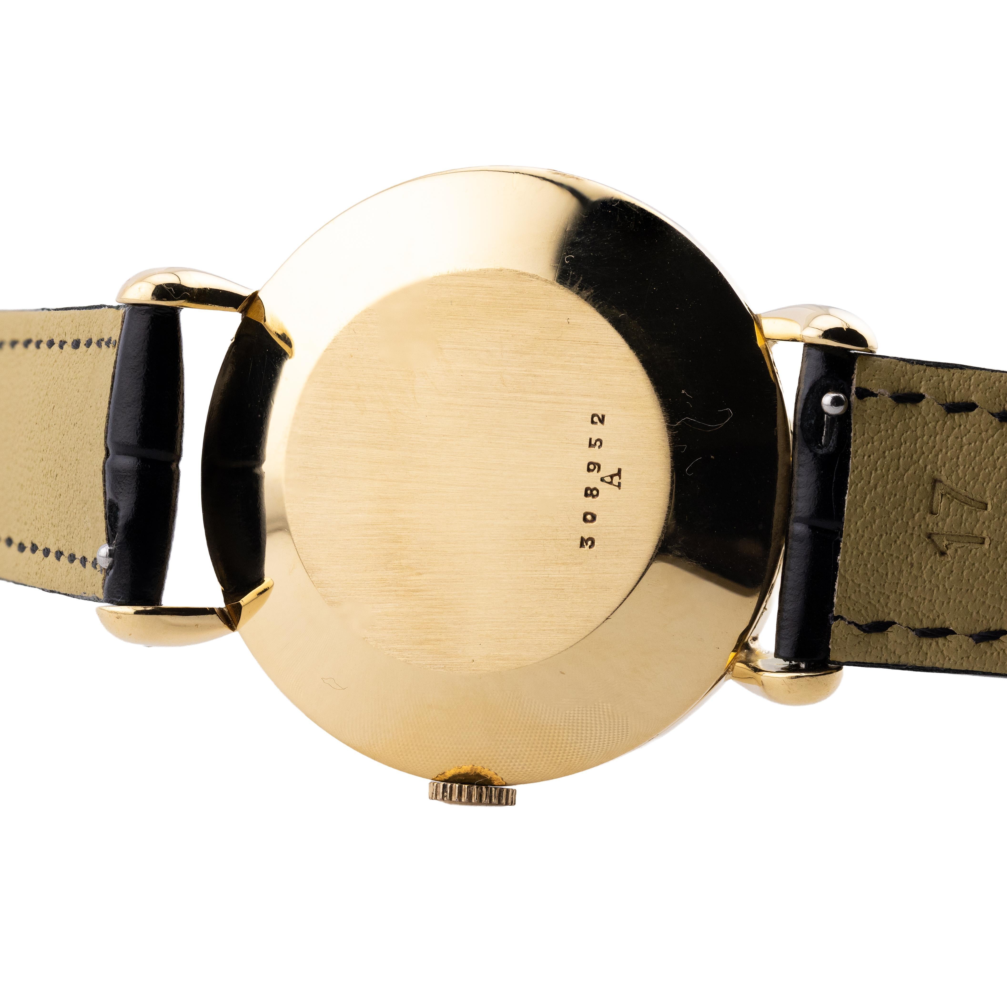 Jaegar LeCoultre 18 Karat Rose Gold Tear Drop Lug Herren 37mm Uhr 1940er Jahre im Zustand „Hervorragend“ im Angebot in Boston, MA