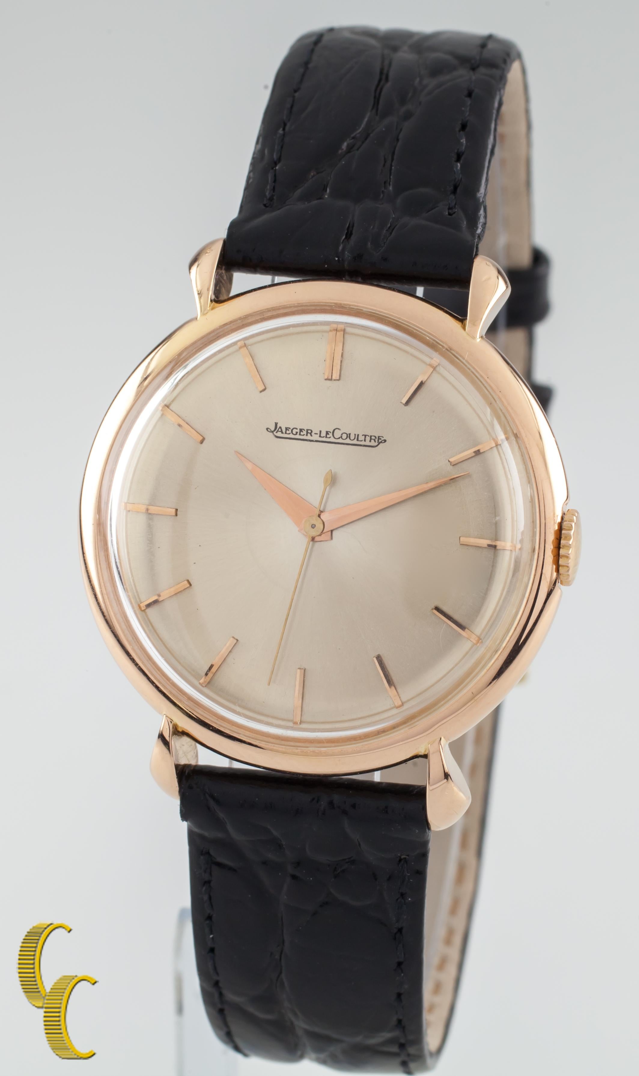 Movement #475-60687
Case #3225
18k Rose Gold Case
31 mm in Diameter (32 mm w/ Crown)
Lug-to-Lug Distance = 37 mm
Lug-to-Lug Width = 15 mm
Thickness = 9 mm
Champagne Dial w/ Rose Gold Colored Tic Marks & Hands (S, M, H)
28 mm in Diameter
Black