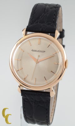 Jaegar-LeCoultre 18 Karat Gold Hand-Winding Watch with Leather Band Case #3225