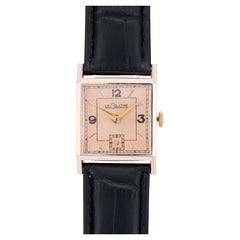 Jaeger LeCoultre Art Deco 14 Karat Rose Gold 23mm Unisex Dress Wrist Watch