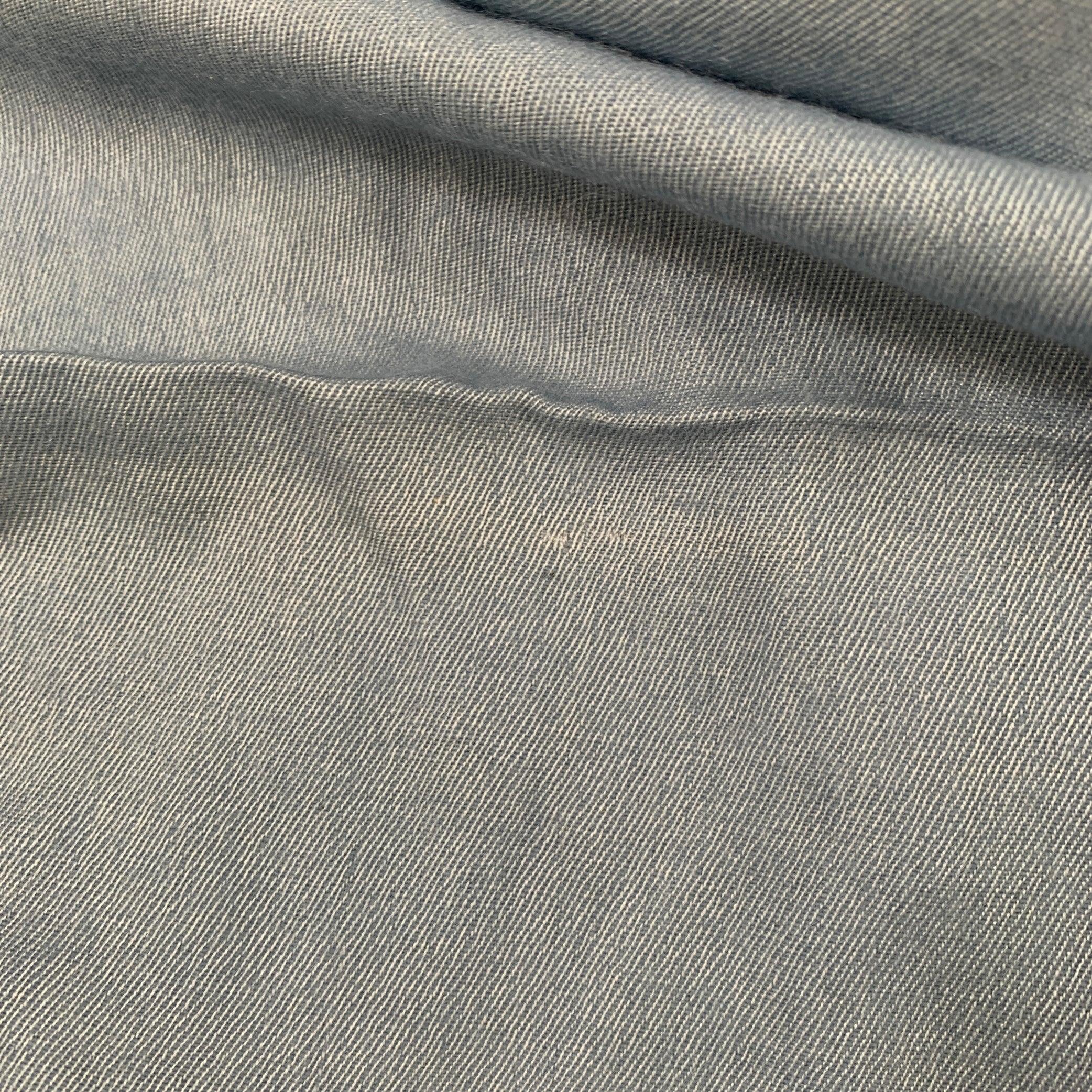 Gray JAEGER Blue Cashmere Silk Fringe Pashmina Scarf Shawl For Sale