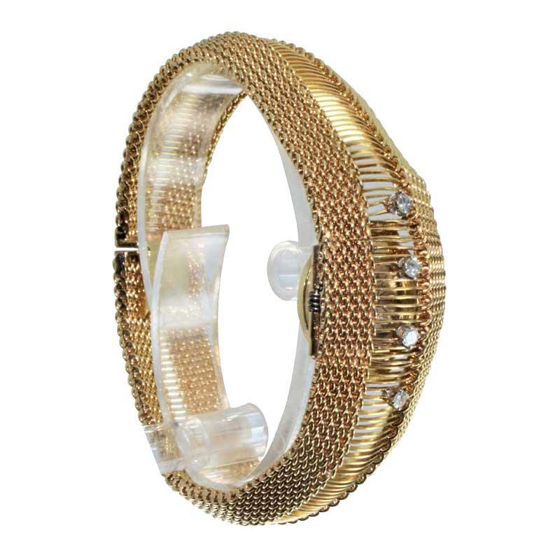 Women's or Men's Jaeger-LeCoultre 14 Karat Solid Gold Midcentury Ladies Dress Bracelet Watch