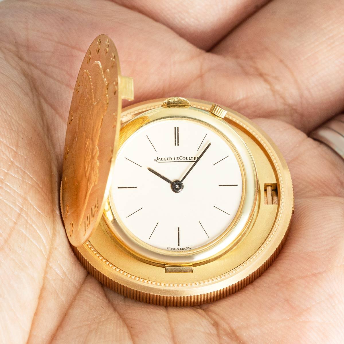 Jaeger Le Coultre. A Rare $20 Gold Coin Watch C1971 In Excellent Condition For Sale In London, GB