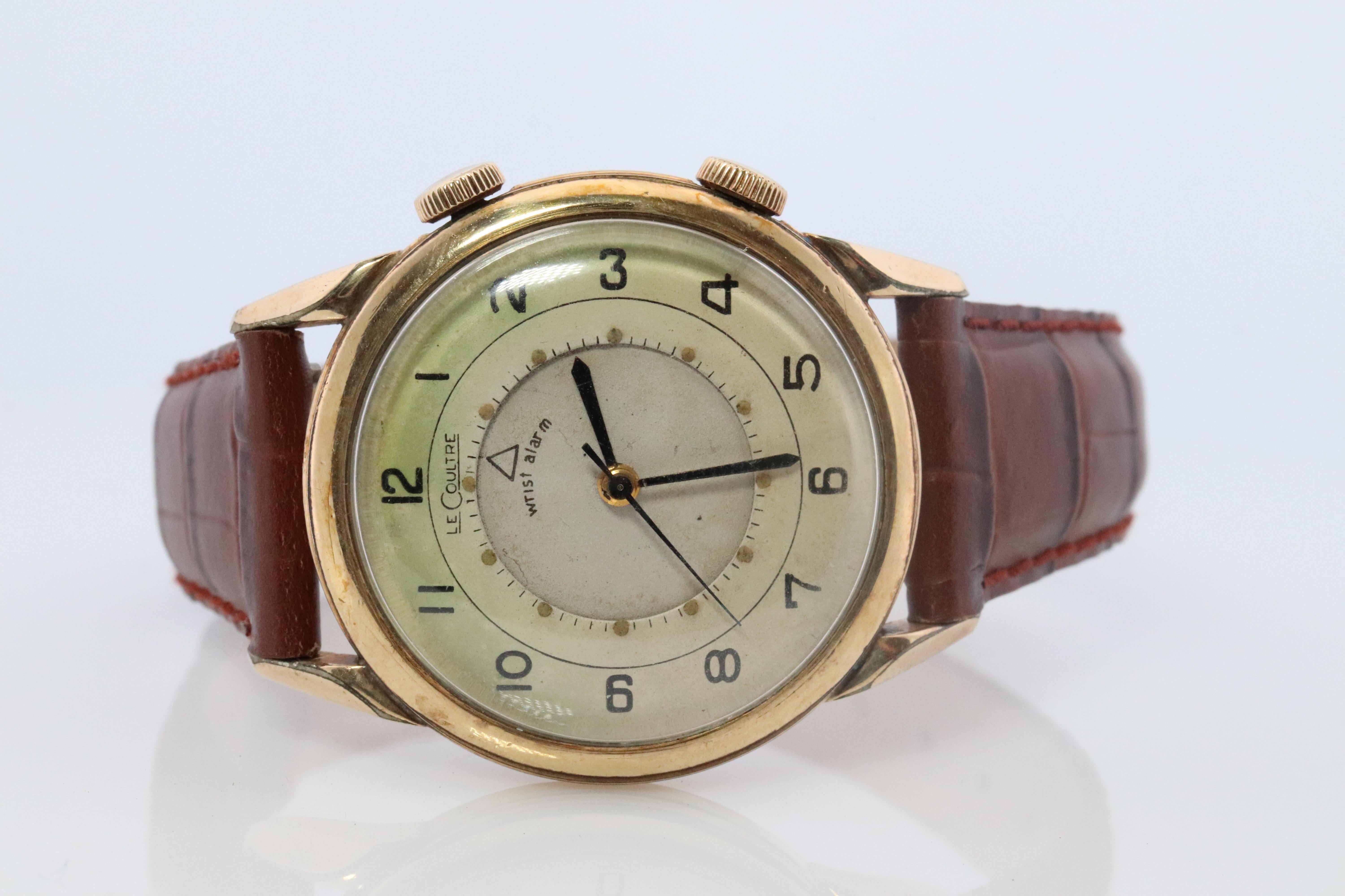 Modern Jaeger Le Coultre Alarm Watch. 10k Gold Filled Mens JLC Memovox Vintage Watch.