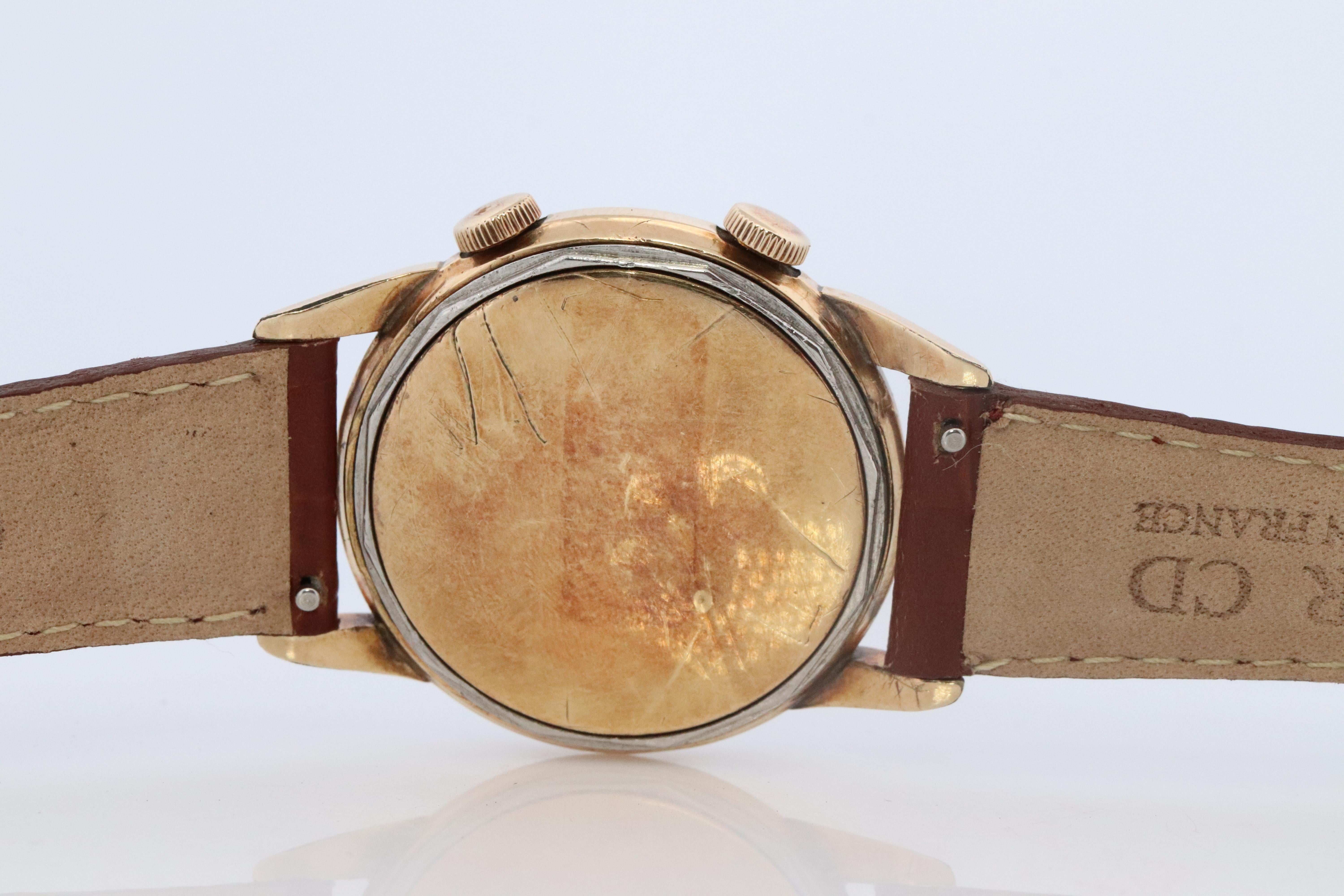 Jaeger Le Coultre Alarm Watch. 10k Gold Filled Mens JLC Memovox Vintage Watch. 1