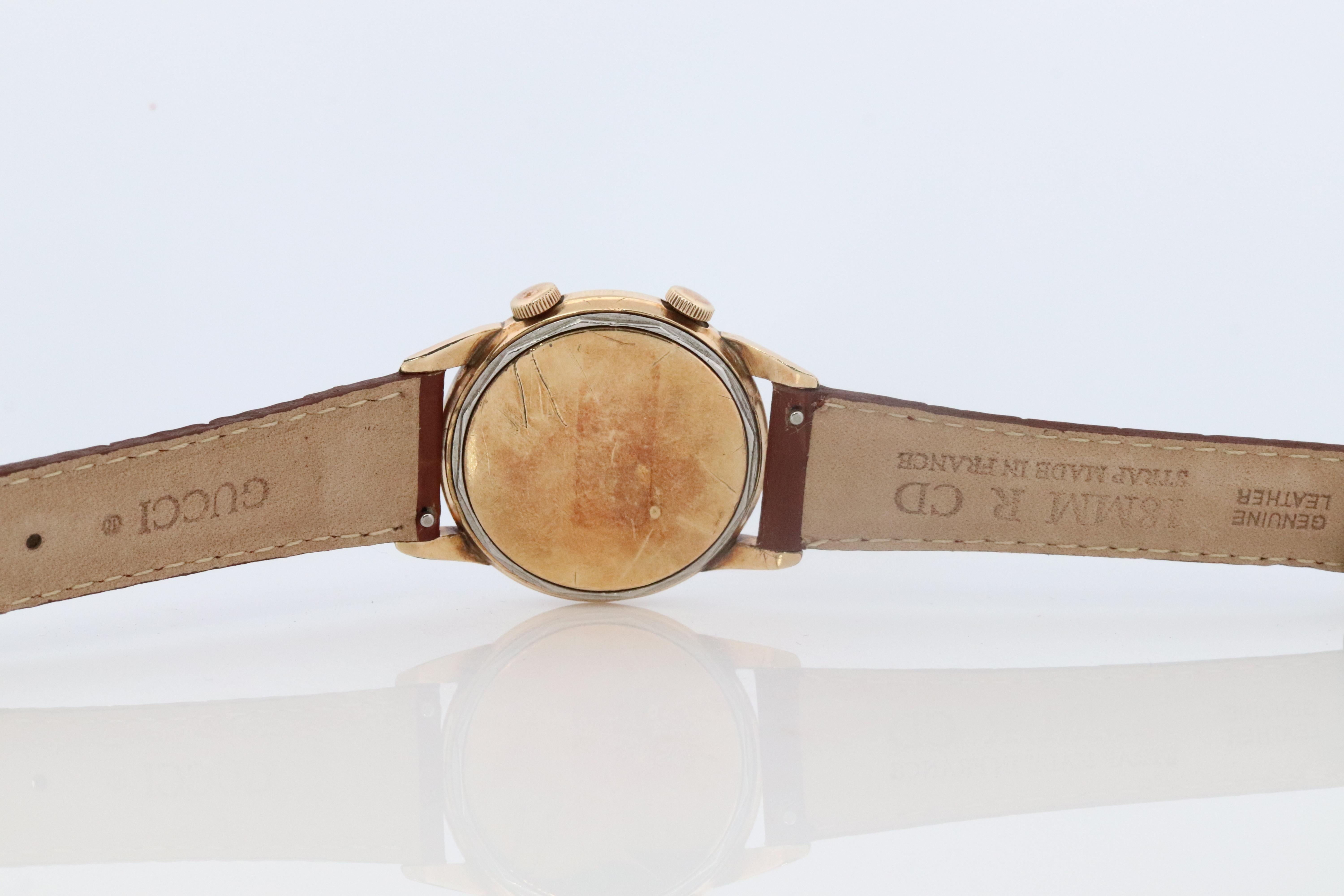 Jaeger Le Coultre Alarm Watch. 10k Gold Filled Mens JLC Memovox Vintage Watch. 2