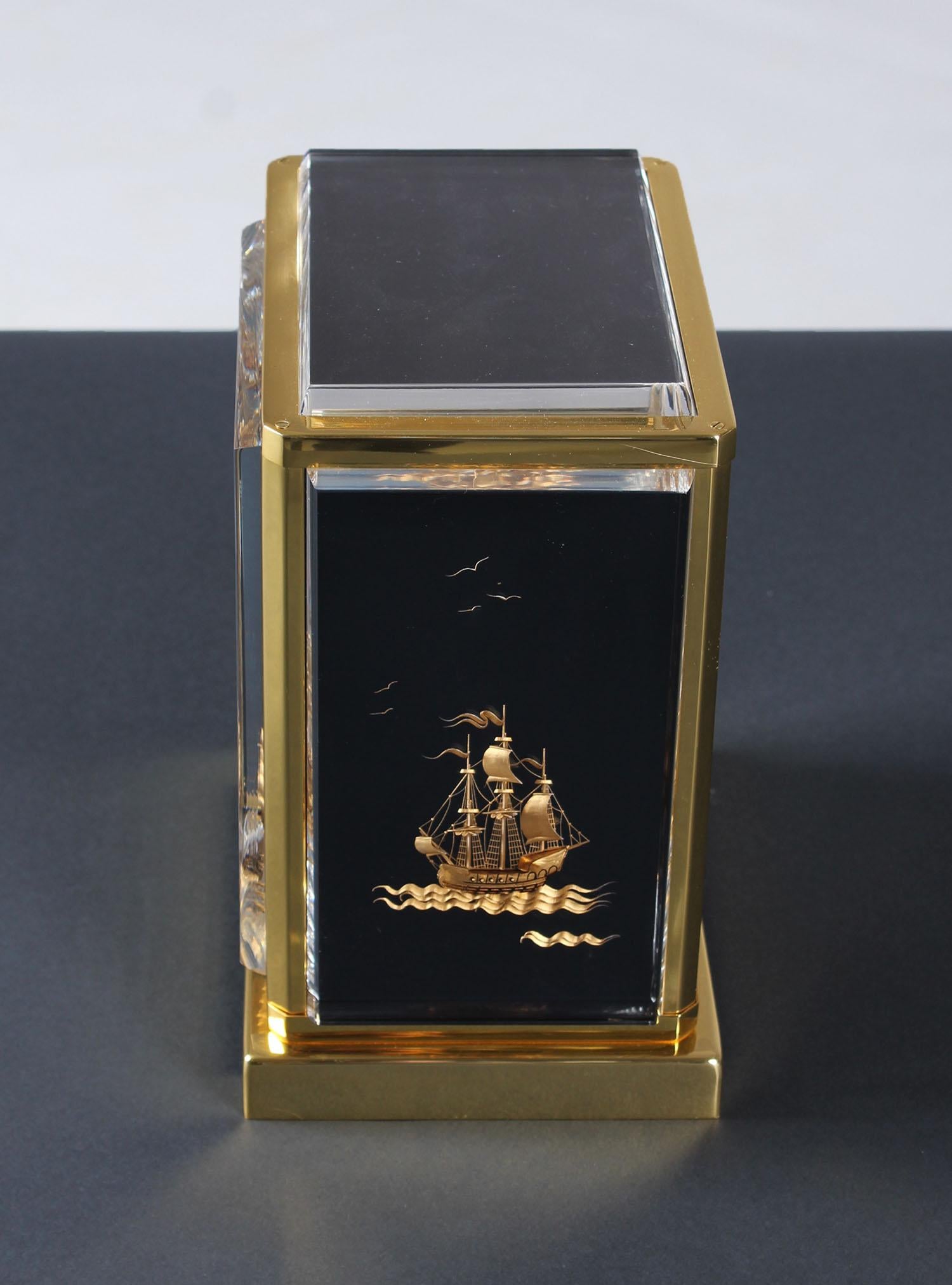 Engraved Jaeger Le Coultre, Atmos Clock Cal. 526, Marina, Plexiglass Black from 1968