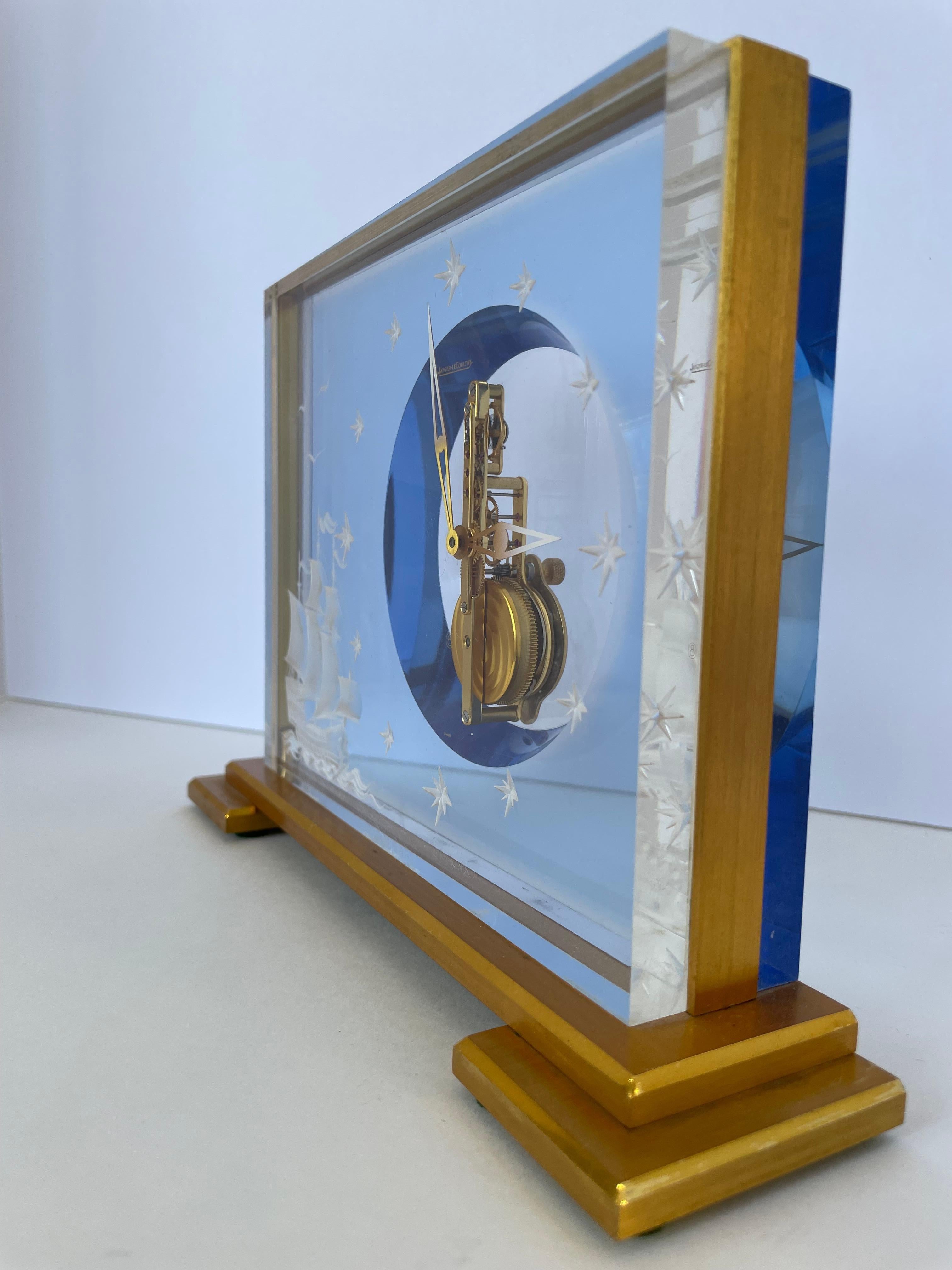 Swiss Jaeger Le Coultre Caravelle #36 Table Clock For Sale