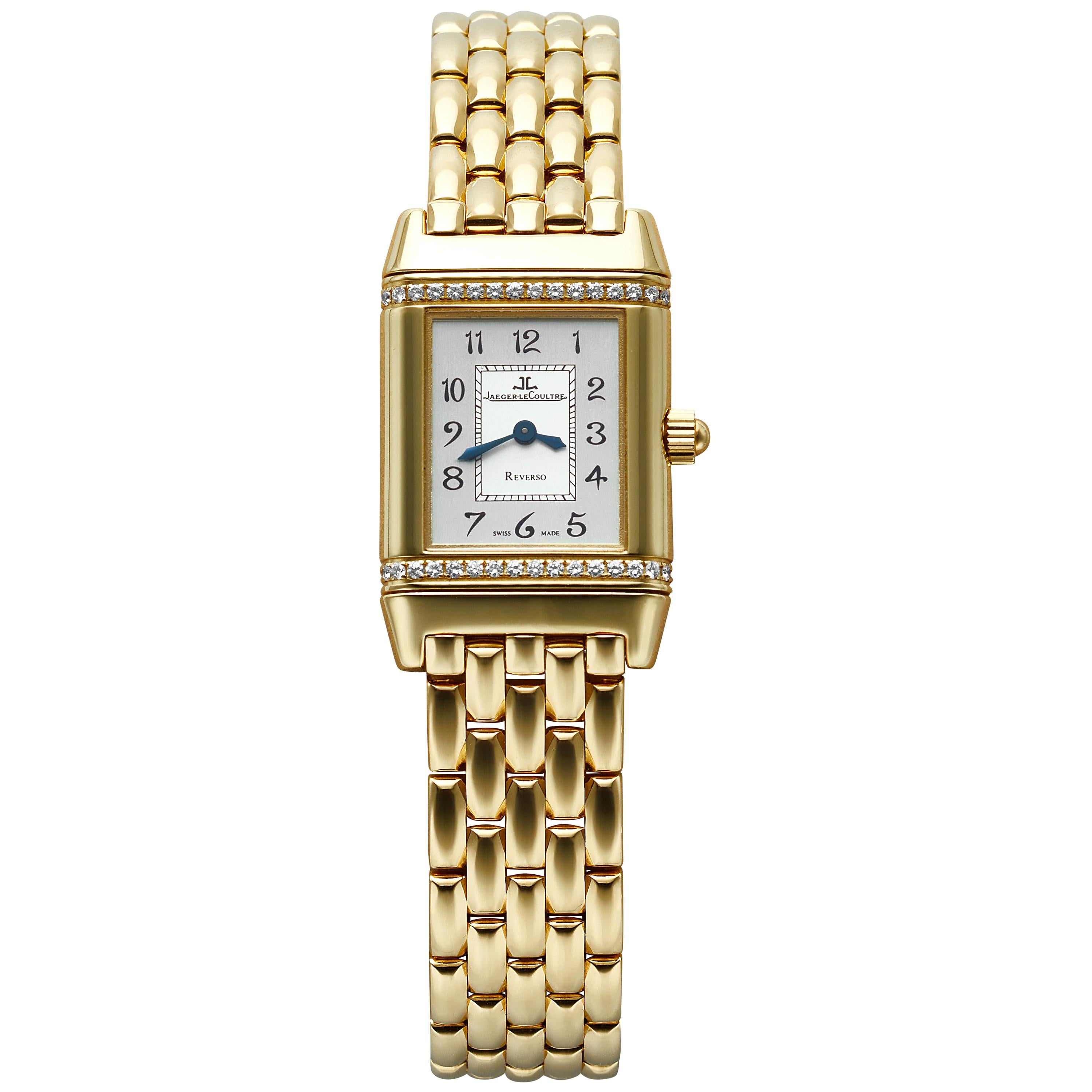 Jaeger Le-Coultre CPO Reverso 18 Karat Yellow Gold and Diamonds
