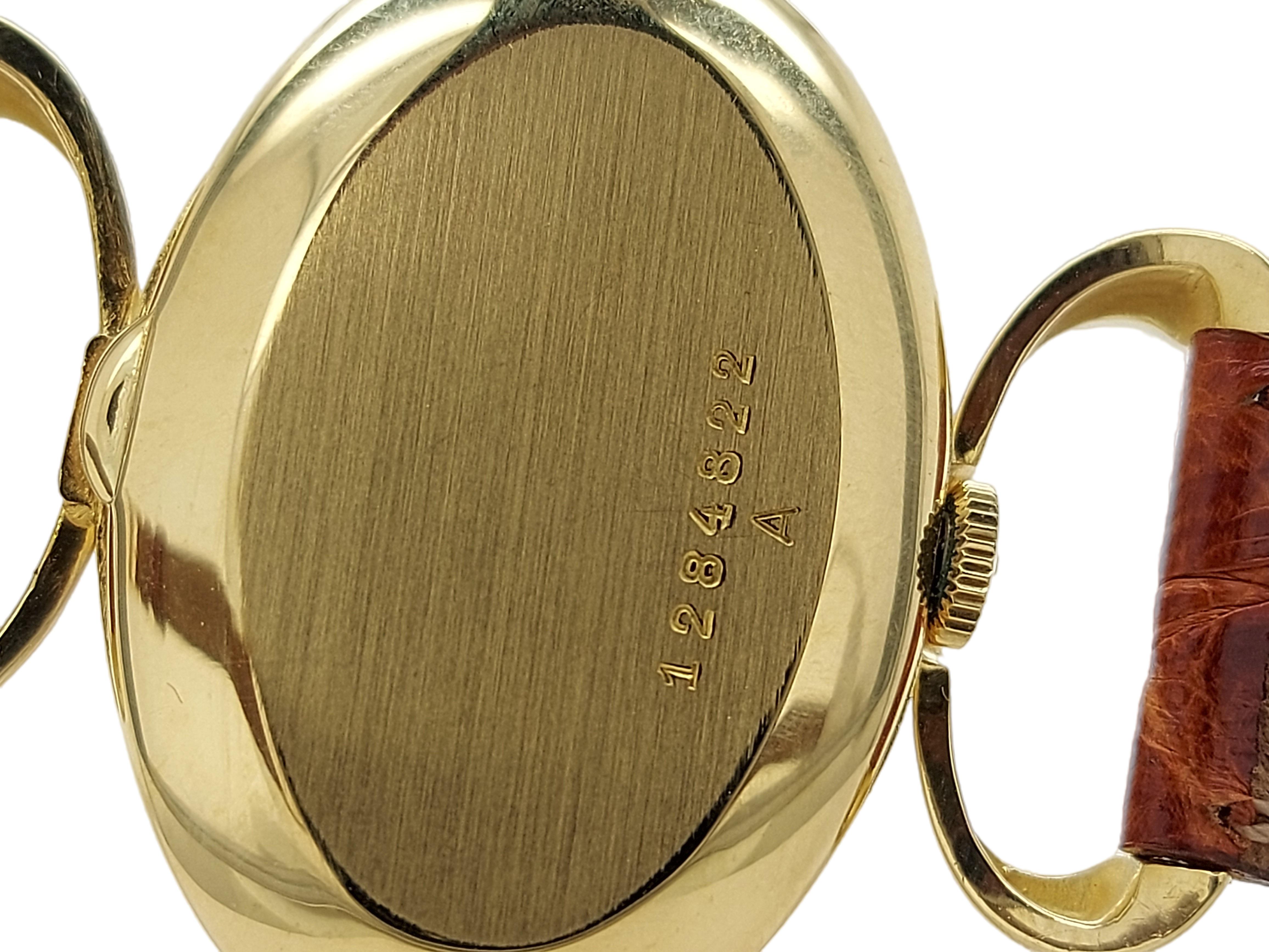 Jaeger-LeCoultre Etrier Oval Original Ladies Watch in 18kt Yellow Gold 1