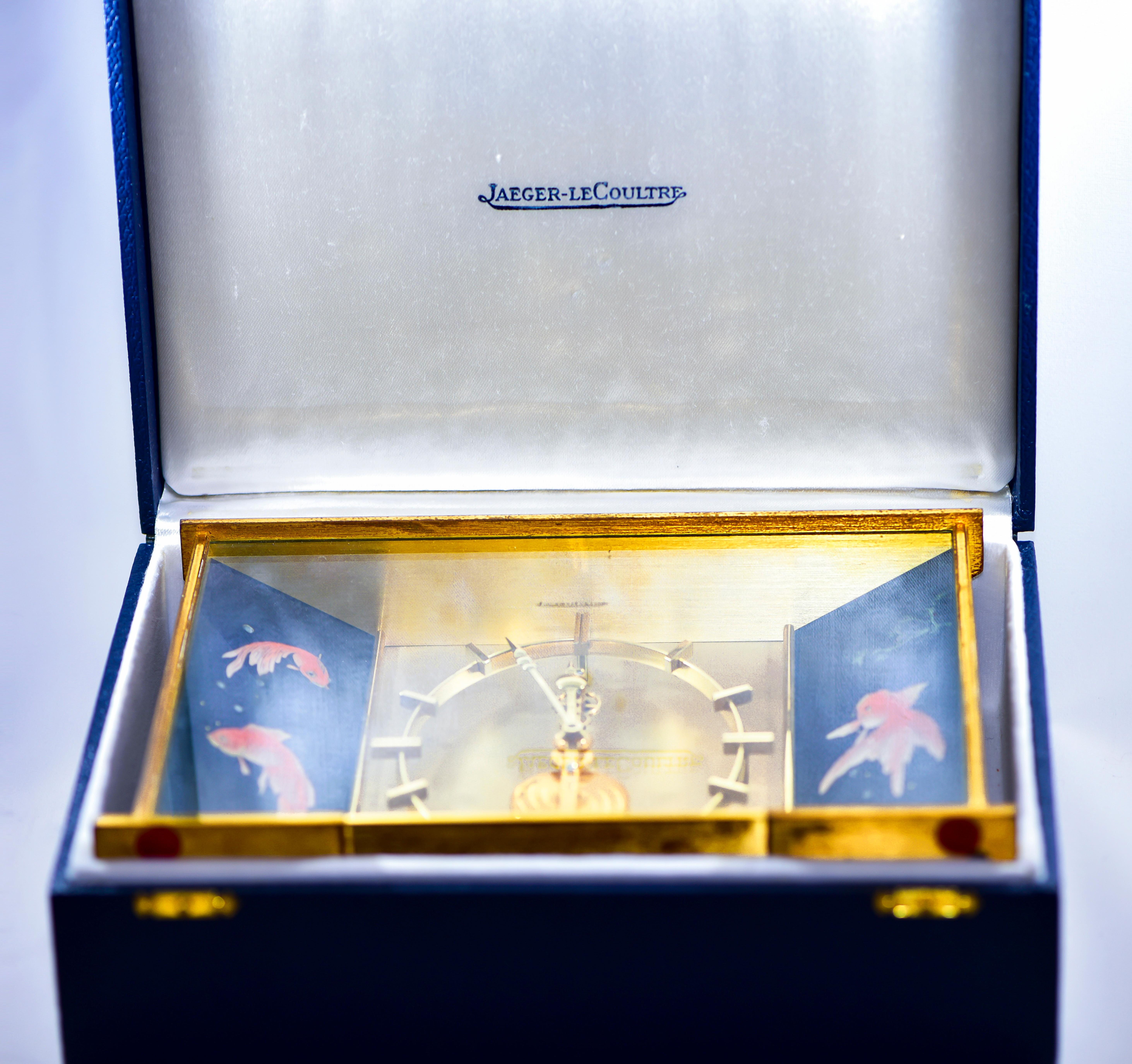 Modern Jaeger Le-Coultre Hand Painted Skeleton Enamel 