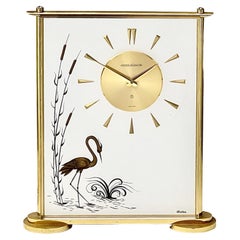 Jaeger Le-Coultre Mid Century Marina Brass and Glass Clock No. 487