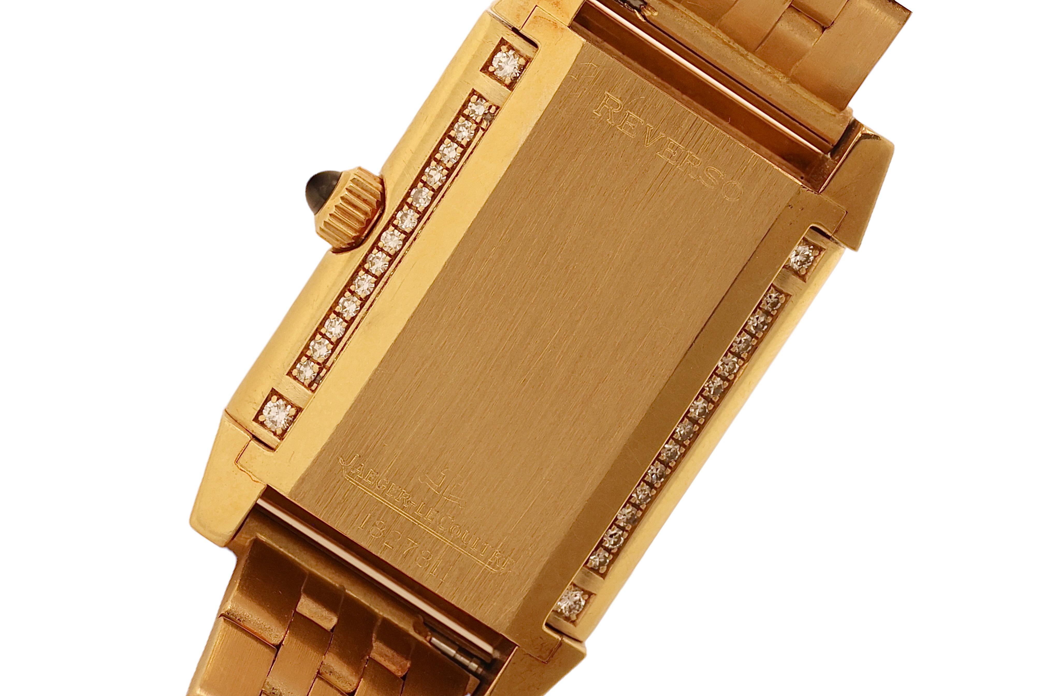 Jaeger Le Coultre Reverso Duetto Gold & Diamonds Manual WInding Wrist Watch 6