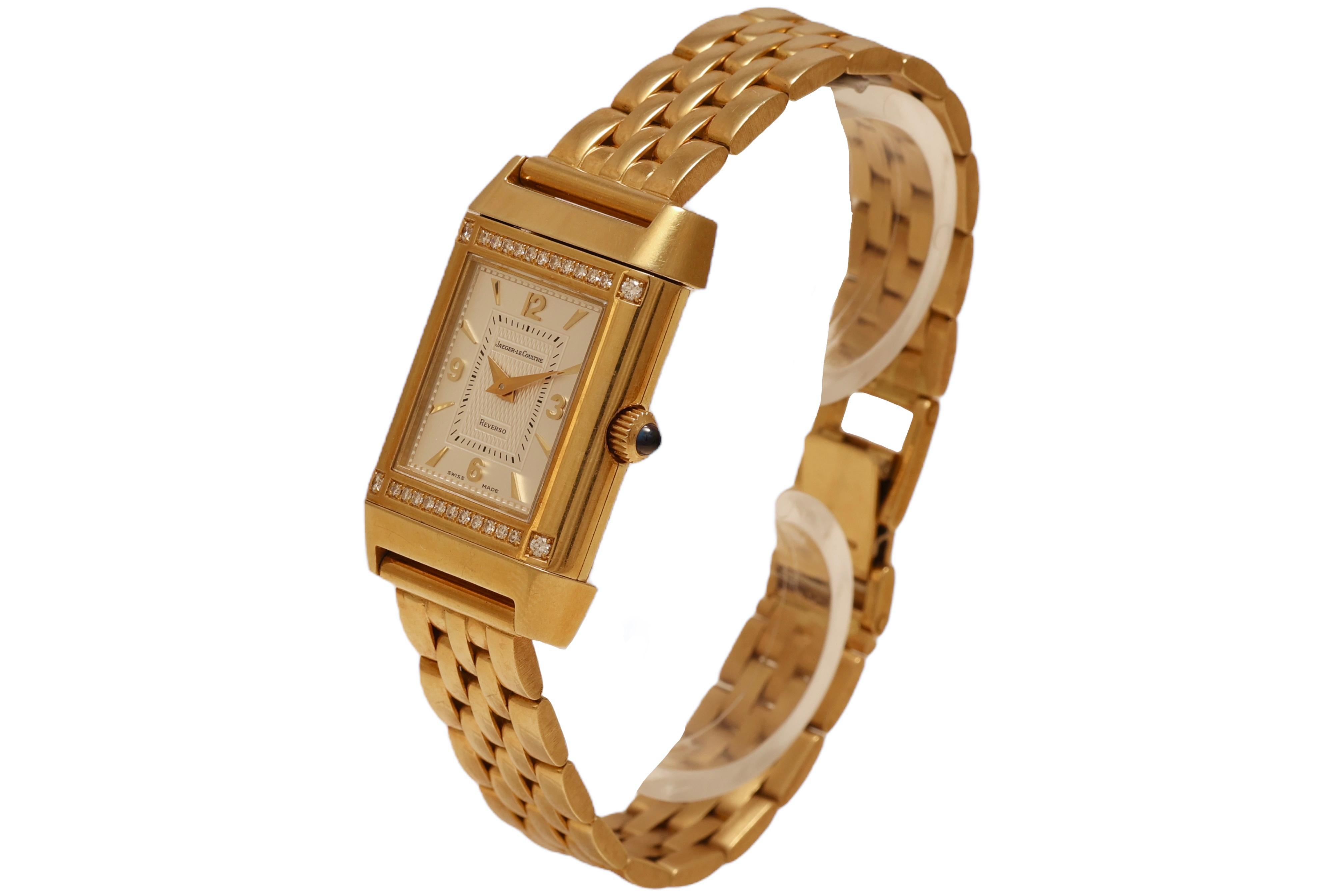 Artisan Jaeger Le Coultre Reverso Duetto Gold & Diamonds Manual WInding Wrist Watch