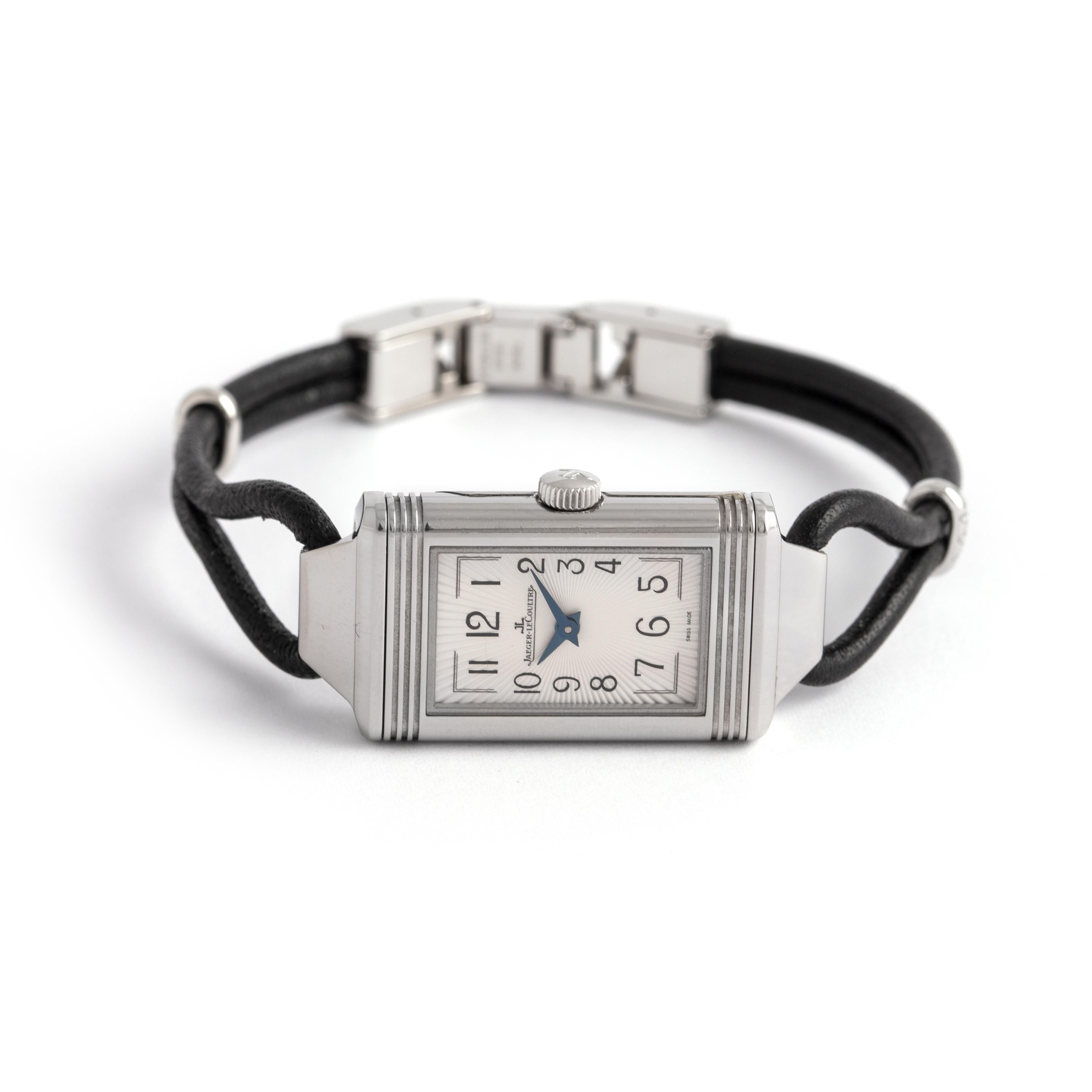 Art Deco Jaeger Le Coultre Reverso One Cordonnet Steel Wristwatch