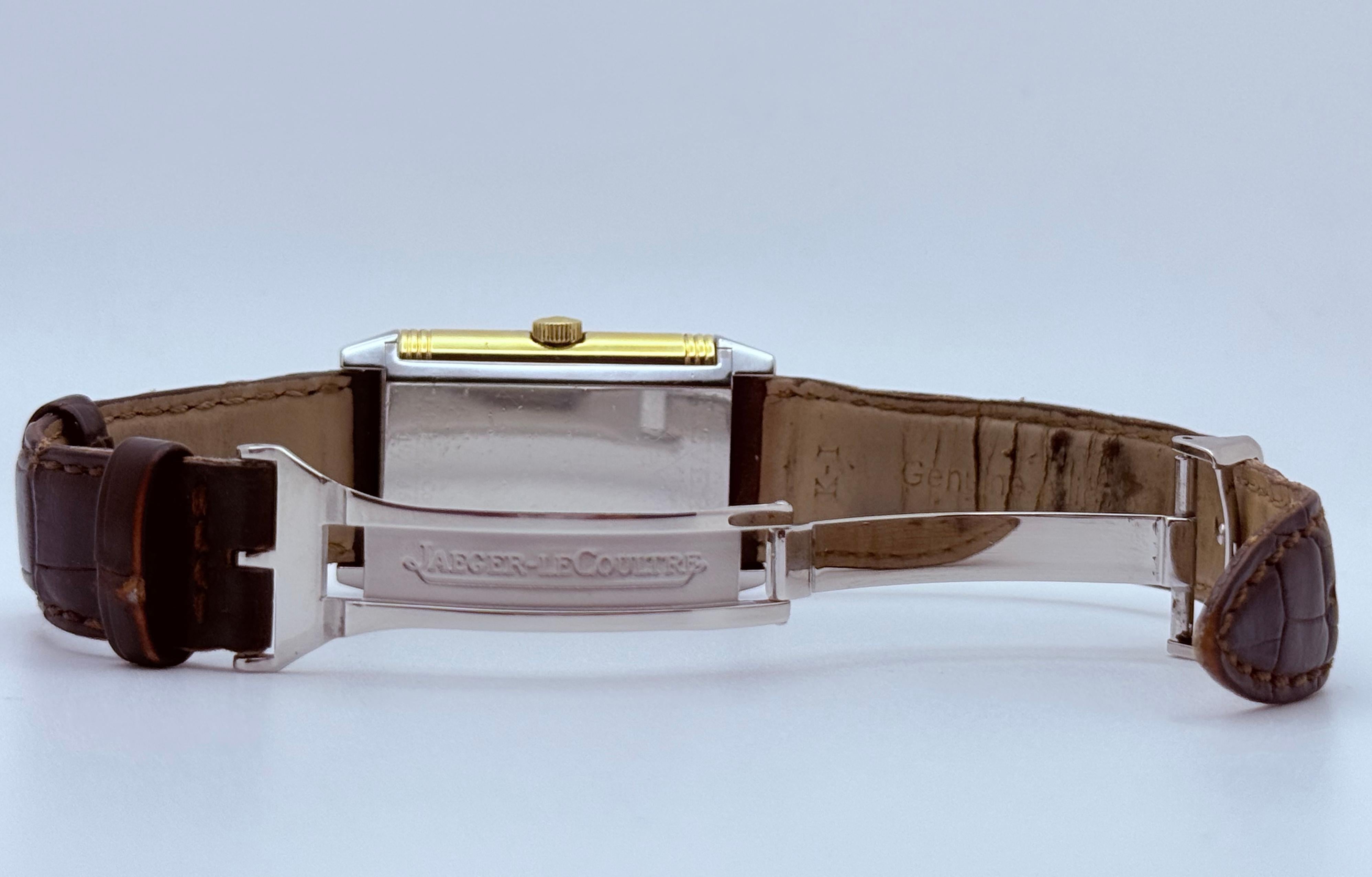 Jaeger Le Coultre Reverso Q2705420 Grande Taille SIlver Dial 18k Gold Steel en vente 6