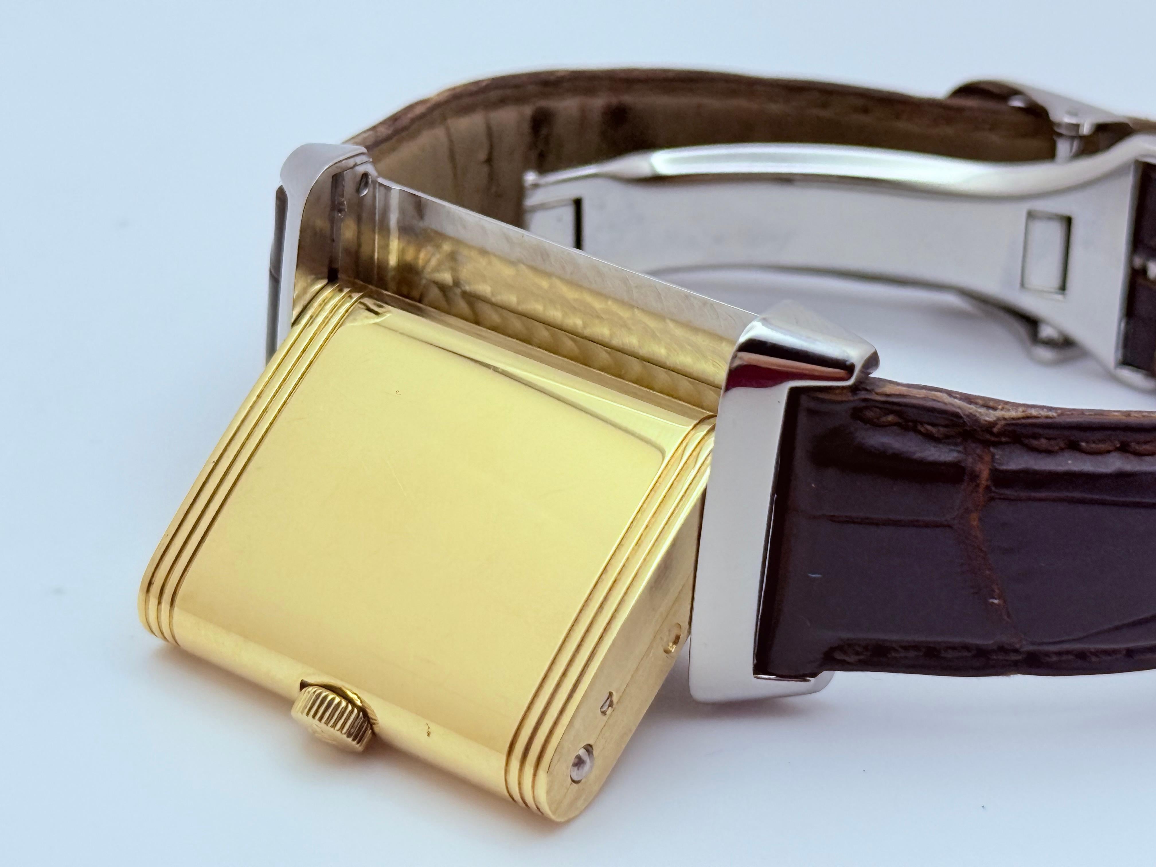 Jaeger Le Coultre Reverso Q2705420 Grande Taille SIlver Dial 18k Gold Steel en vente 3