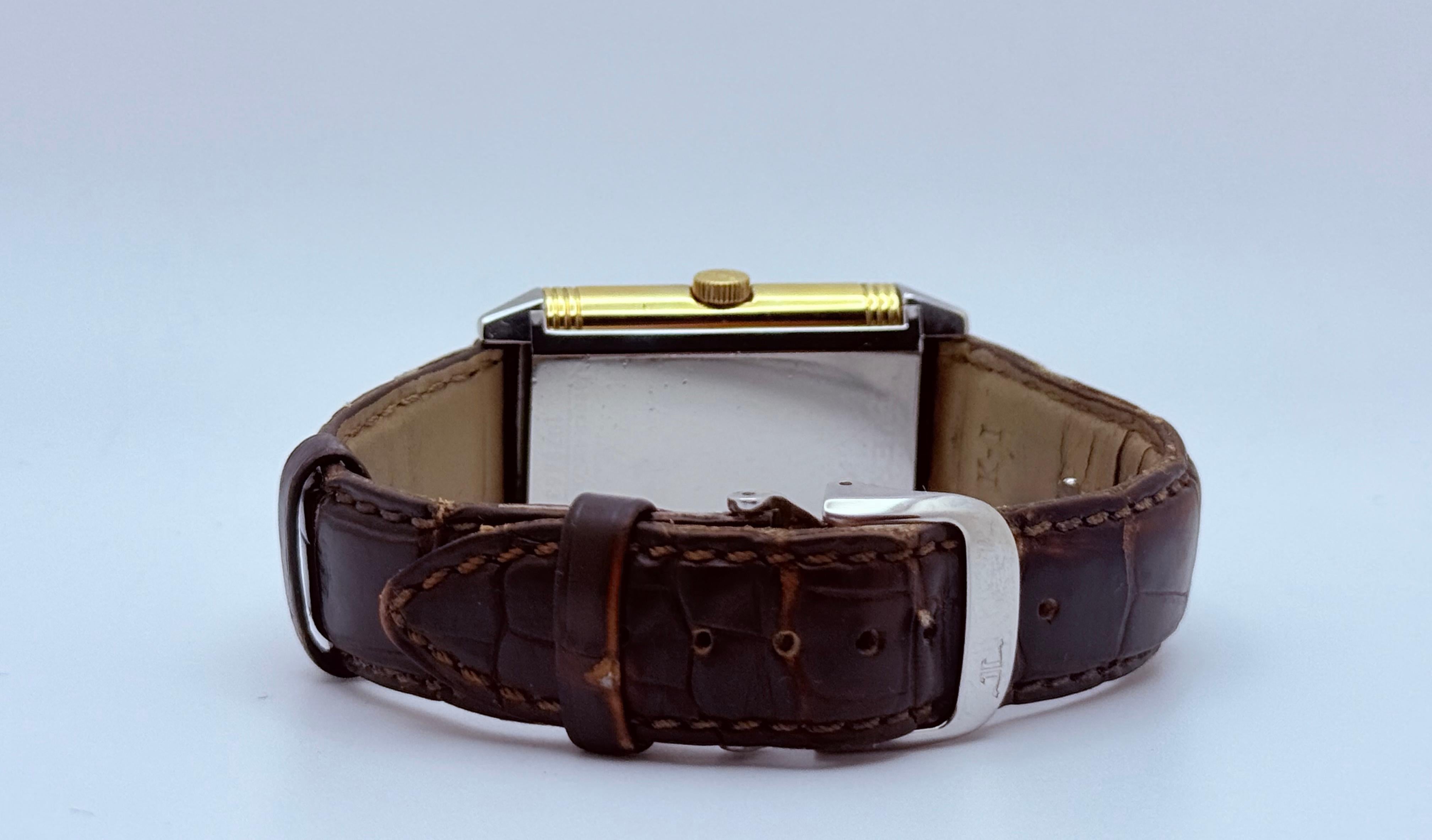 Jaeger Le Coultre Reverso Q2705420 Grande Taille SIlver Dial 18k Gold Steel en vente 5