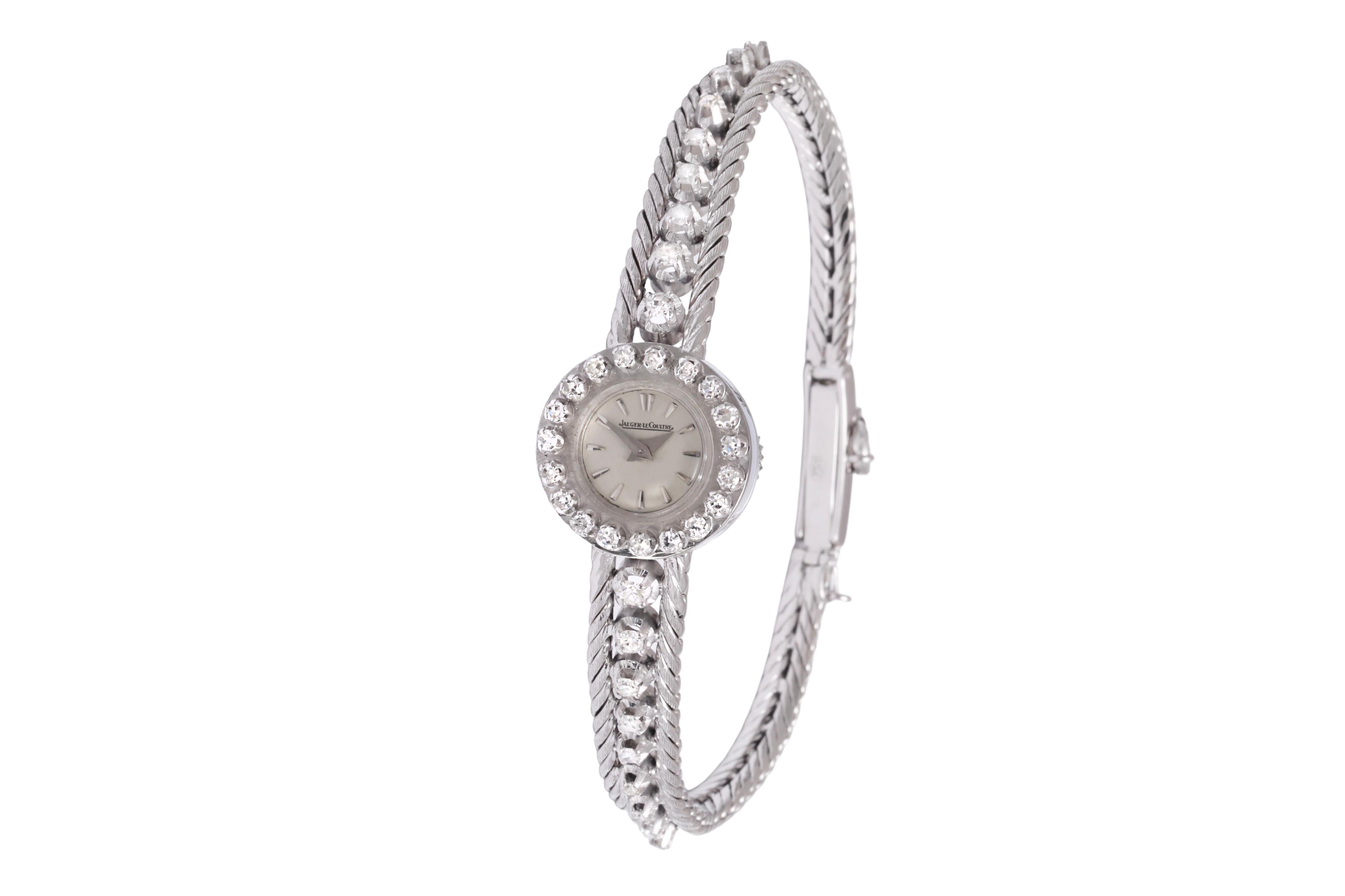 Jaeger Le Coultre Solid 18 kt Gold Diamonds Collectors Backwinder Wrist Watch 1