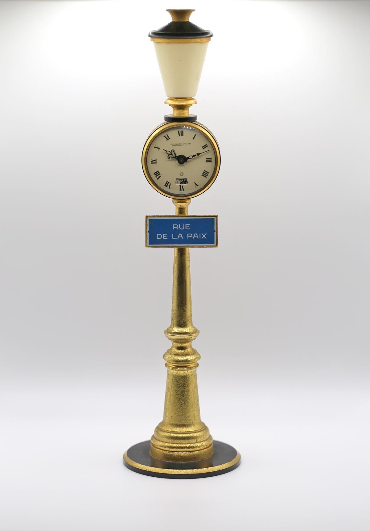 Jaeger Le Coultre Table Alarm Clock Paris Lamp Post

Rue de la Paix was the original street in Paris for couture fashion and jewelry. Interestingly, the street is also known as Cartier’s “ancestral home” at 13 Rue de la Paix;  These clocks appear in
